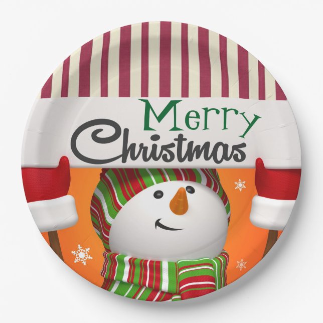 Merry Christmas Paper Plates (Front)