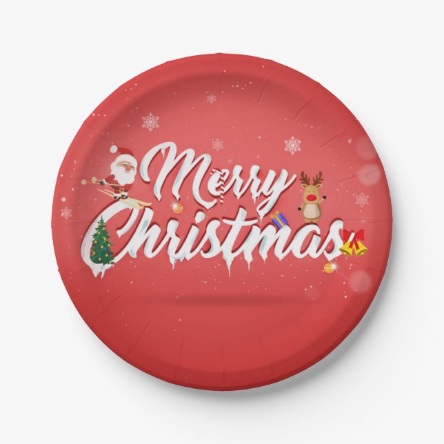 Merry christmas paper plates (Front)