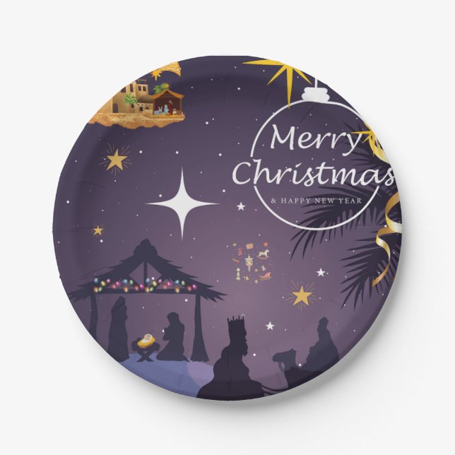 Merry Christmas Paper Plates (Front)