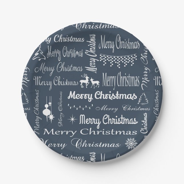 Merry Christmas Paper Plates (Front)