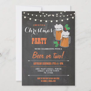Merry Christmas Party Beers Mistletoe Xmas Invite