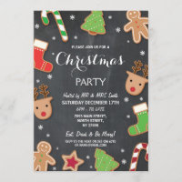 Merry Christmas Party Cookie Exchange Gingerbread Invitation