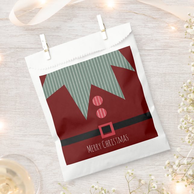 Merry Christmas Party Elf Suit   Favor Bag (Clipped)