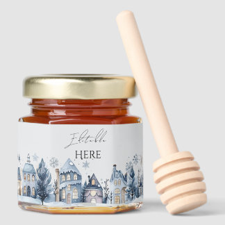 Merry Christmas party greeting Honey Jar Favors