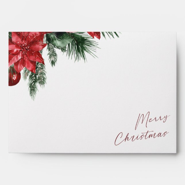 Merry Christmas Party Invitation or Card Envelope (Front)