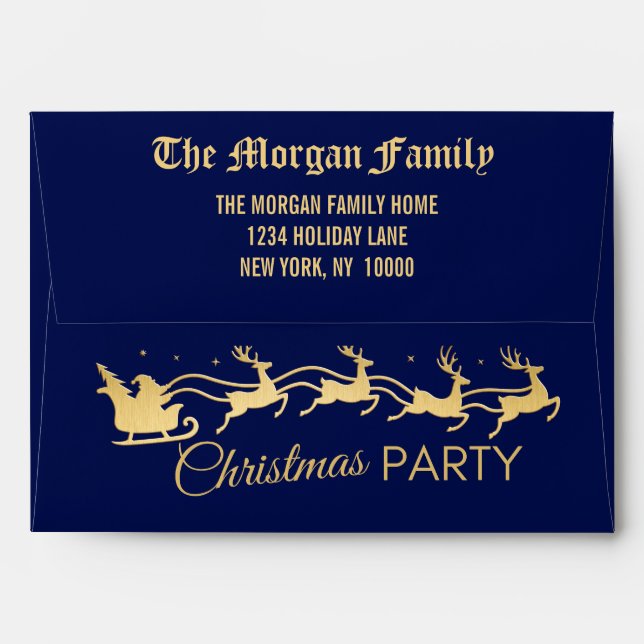 Merry Christmas Party, Merry And Bright Envelope (Back (Top Flap))