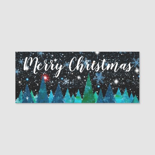 Merry Christmas Party Name Tags