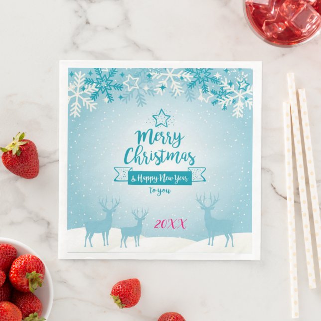 Merry Christmas Party Paper Dinner Napkins (Insitu)