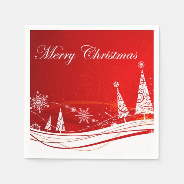 Merry Christmas Party Paper Napkins (Front)