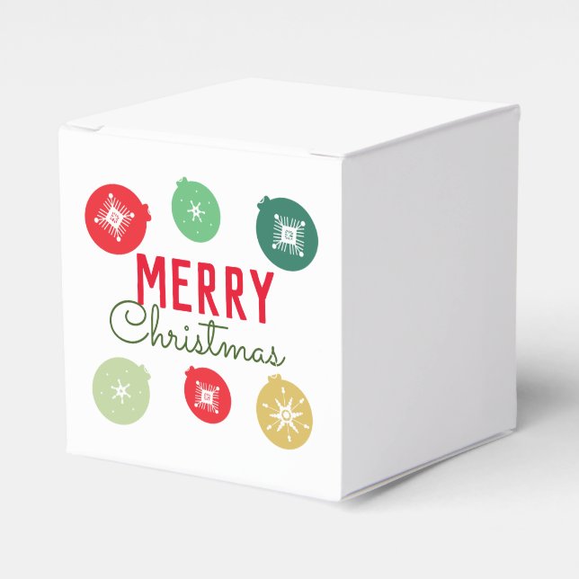 Merry Christmas Party Snowflakes Ornament   Favor Boxes (Front Side)