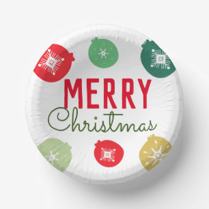 Merry Christmas Party Snowflakes Ornament Paper Bowls