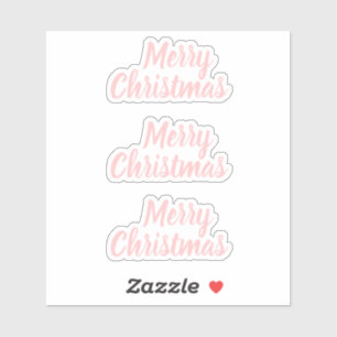 Merry christmas pastel pink trendy minimalist sticker