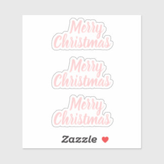 Merry christmas pastel pink trendy minimalist sticker