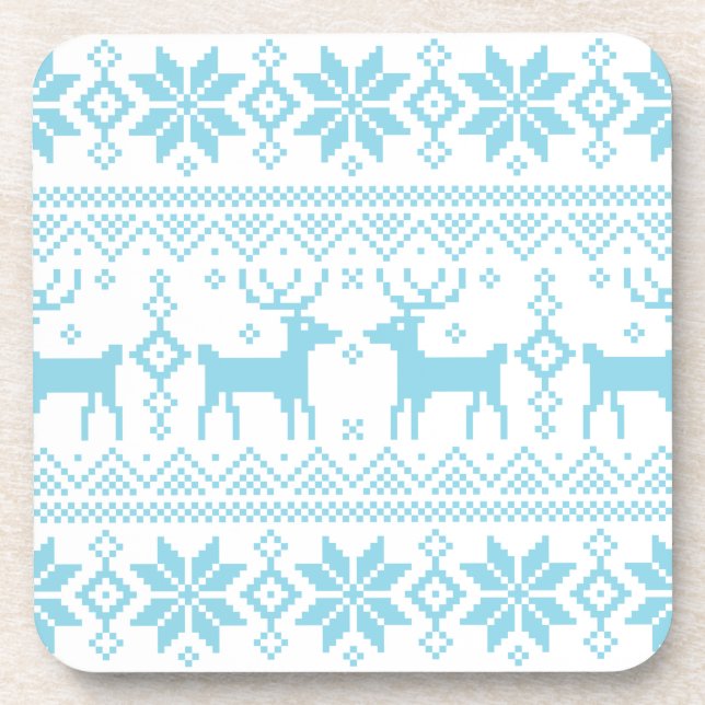 Merry Christmas pattern 1 Beverage Coaster (Front)
