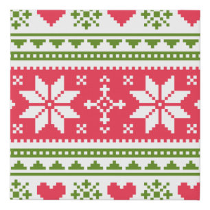 Merry Christmas pattern 3 Faux Canvas Print