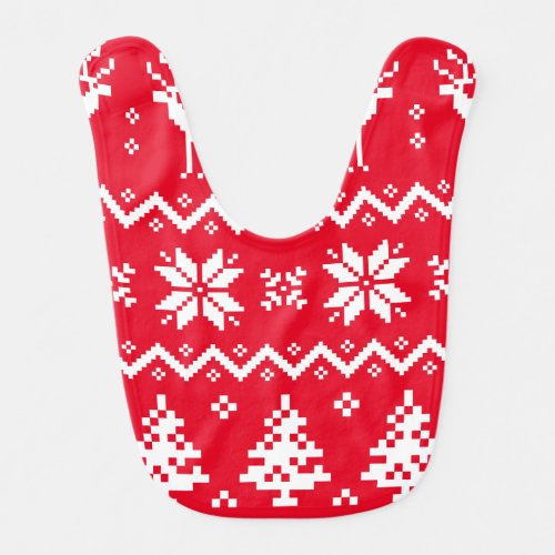 Merry Christmas pattern 4 Baby Bib