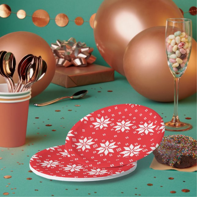 Merry Christmas pattern 5 Paper Plates (Multi)