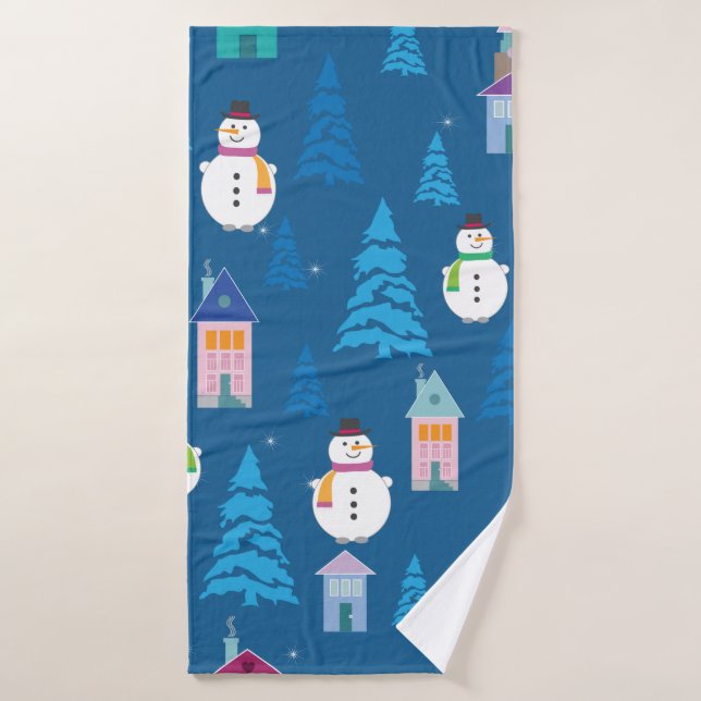 Merry Christmas Pattern Bath Towel (Bath Towel)