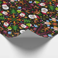 Merry Christmas pattern design as a Doodle world Wrapping Paper