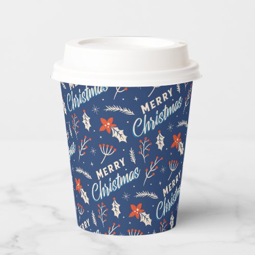 Merry christmas pattern design paper cups