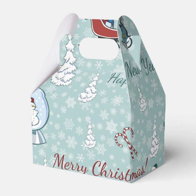 Merry christmas pattern favor boxes (Front Side)