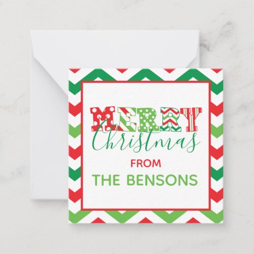 Merry Christmas Pattern Gift Enclosure Cards