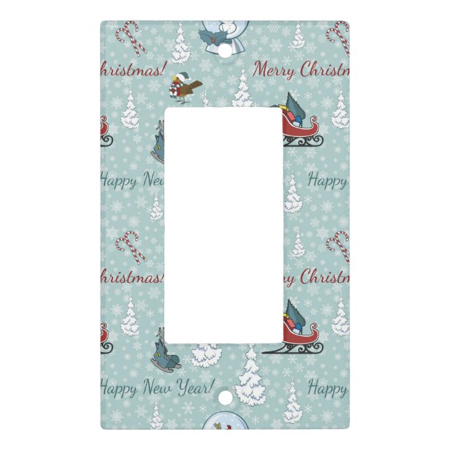 Merry christmas pattern light switch cover (Front)
