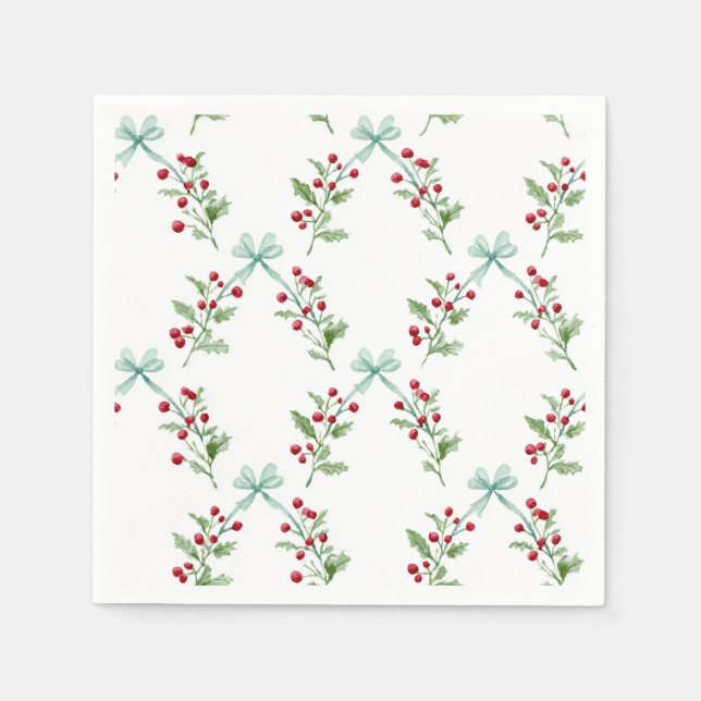 Merry Christmas Pattern Napkins | Festive Holiday (Front)