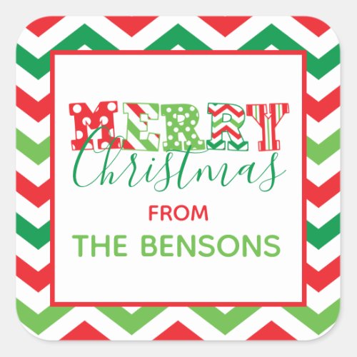 Merry Christmas Pattern Personalized Gift Stickers