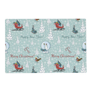 Merry christmas pattern placemat