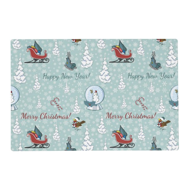 Merry christmas pattern placemat (Front)