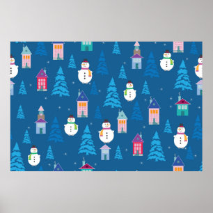Merry Christmas Pattern Poster