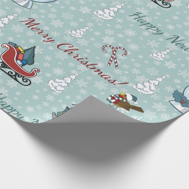 Merry christmas pattern wrapping paper (Corner)