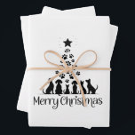 Merry Christmas Paw Tree Dog Lover Cat Lover Mom Wrapping Paper Sheets<br><div class="desc">Merry Christmas Paw Tree Dog Lover Cat Lover Mom</div>