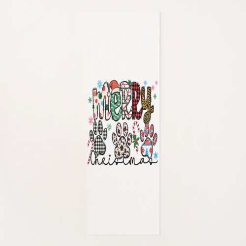 Merry Christmas Paws Funny Dog Yoga Mat