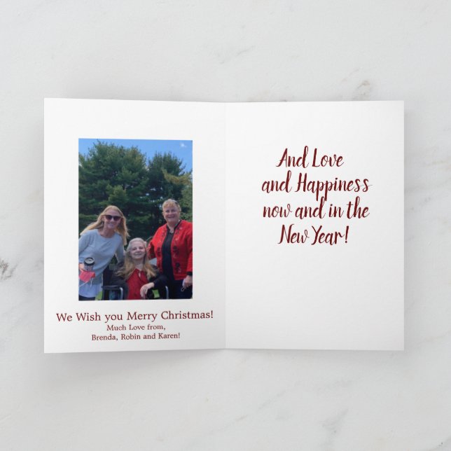 Merry Christmas Peace and Safety with Photo Card (Inside)