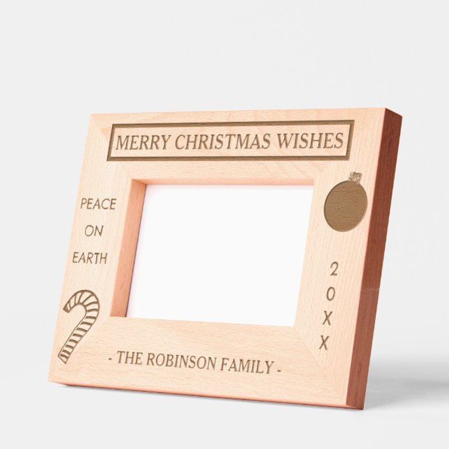 Merry Christmas Peace Name Engraved Frames (Left)