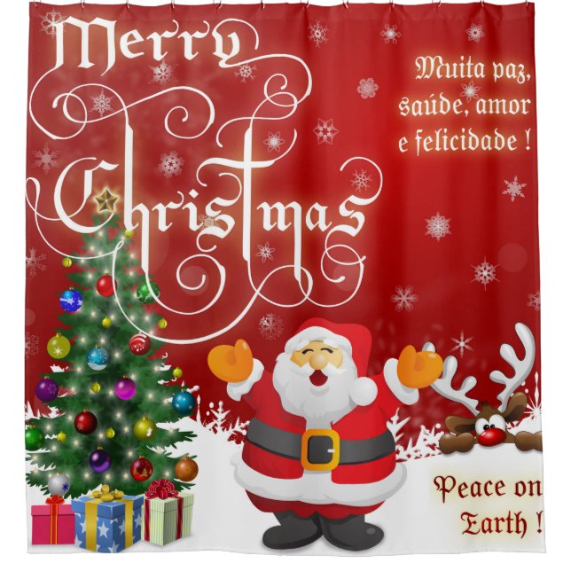 Merry Christmas Peace On Earth Shower Curtain (Front)