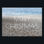 Merry Christmas Pebble Beach Sea Ocean Photography Photo Print<br><div class="desc">Merry Christmas Typography Pebble Beach Sea Ocean Photography Stylish Christmas Photo Card</div>
