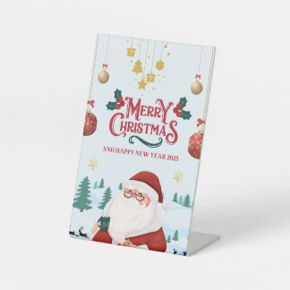 MERRY Christmas Pedestal Sign