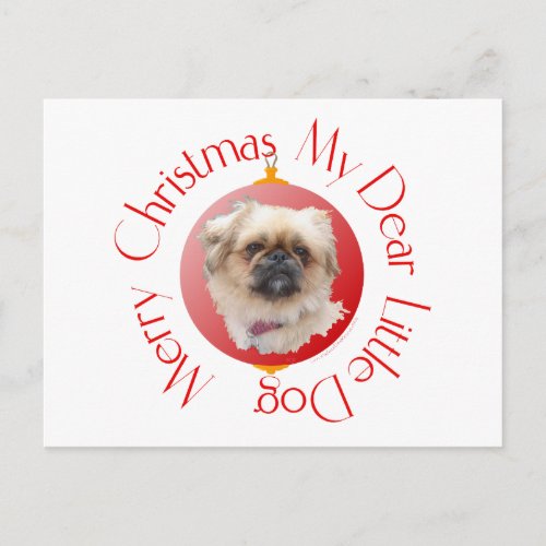 Merry Christmas Pekingese Holiday Postcard