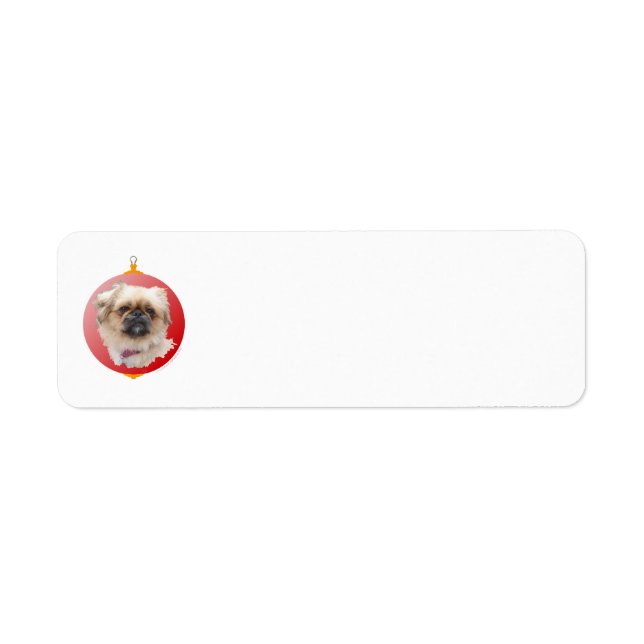 Merry Christmas Pekingese Label (Front)