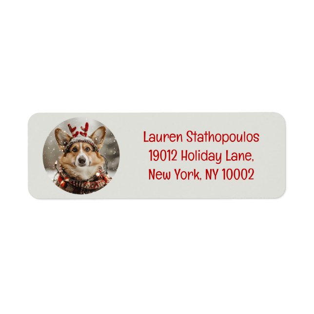 Merry Christmas Pembroke Welsh Corgi Dog Label (Front)