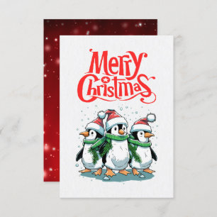 Merry Christmas Penguin Christmas Card