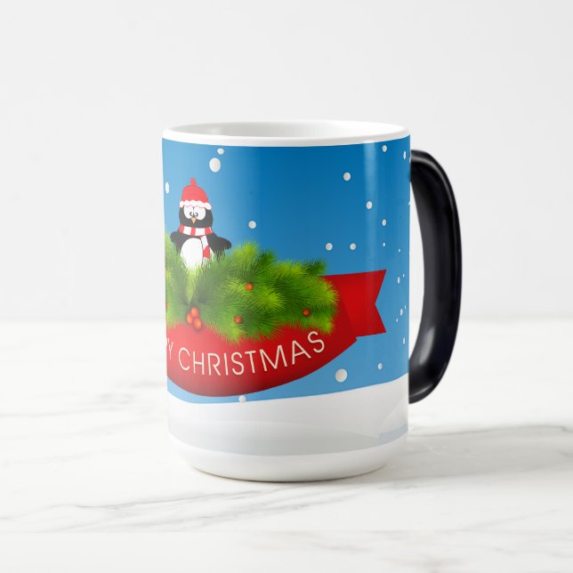 Merry Christmas Penguin Color Morph Mug (Front Right)
