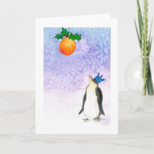 Merry Christmas Penguin Holiday Card