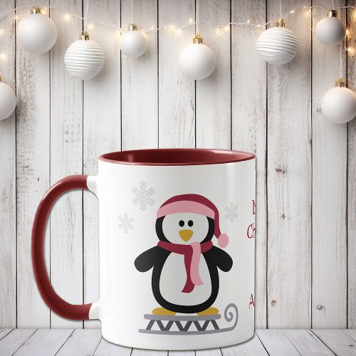 Merry Christmas Penguin Mug