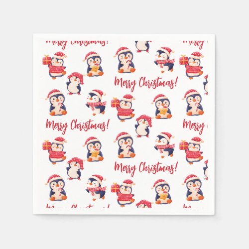 Merry Christmas Penguin  Napkins