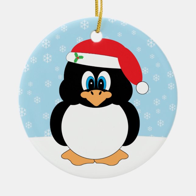 Merry Christmas Penguin Ornament (Front)