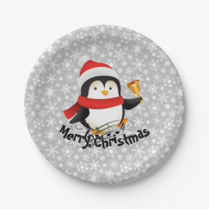 Merry Christmas penguin Paper Plate